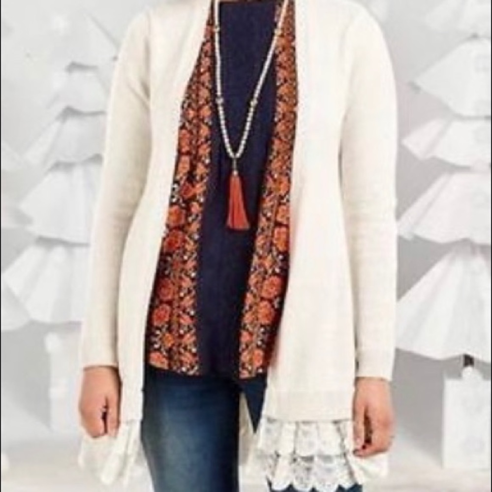 Matilda Jane Clotted Cream Ivory Lace Sweater